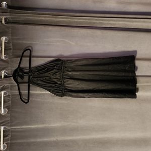 Silky, black halter keyhole Guess dress (tote 2)